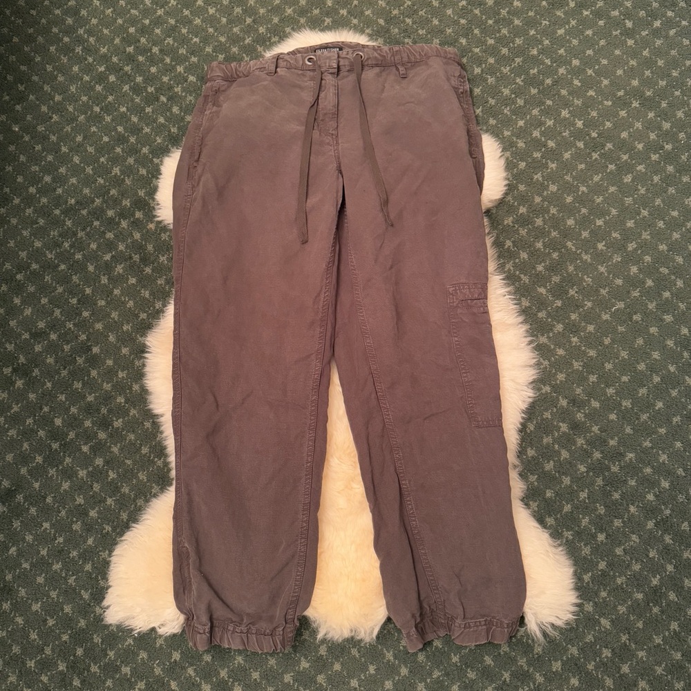 Eileen Fisher Olive Green Cropped Cargo Ankle Pants